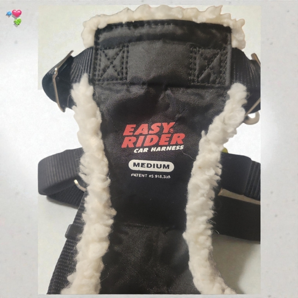 Top Paw Easy Rider Car Pet Dog Harness Sz M 20" - 30" Girth Black Nylon Fleece